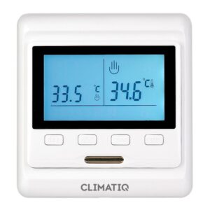 Терморегулятор для теплого пола CLIMATIQ PT с ЖК-дисплеем и функциями программирования, белый 20665