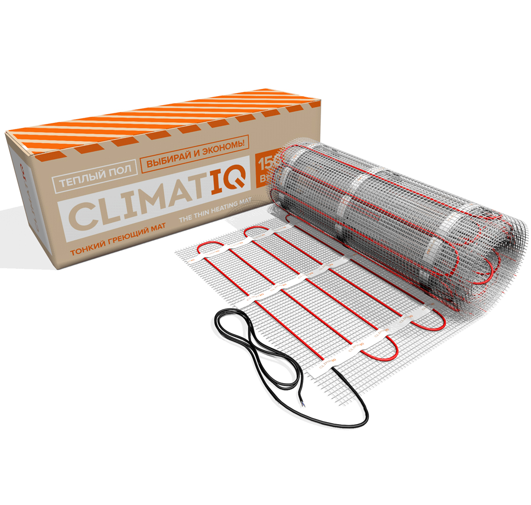Тонкий самоклеящийся греющий мат CLIMATIQ MAT 4,5м² (0,5 х 9,0) 675Вт
